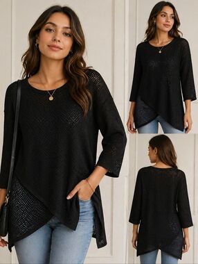 Michael Kors Black Long-Sleeve Knit Dress